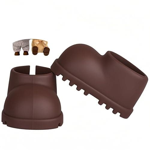 sunla Doll Shoes for 17cm Doll, Cute Mini Shoes Accessories for 17cm Dolls Sitting Standing Series, Silicone Doll Rain Shoes Boots(1 Pair Brown) - Image 1