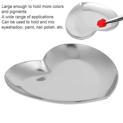 Heart Shaped Art Palette - Stainless Steel Nail Art Palette for DIY Paint Mixing - Silver thumbnail 5