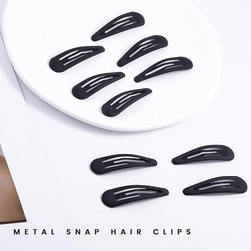 Cptots Small Hair Barrettes For Women No Slip Metal Snap Clips For Thin And Fine Hair,Matte Black,20 PCS,1.97 x 0.5 Inch. thumbnail 3