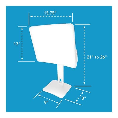 Carex Day-Light Elite Bright Sunlight Therapy Lamp, 10000 LUX Therapy Lamp at 12 Inches, LED Bright White Light with Adjustable Height and Brightness Levels for Mood, White thumbnail 3