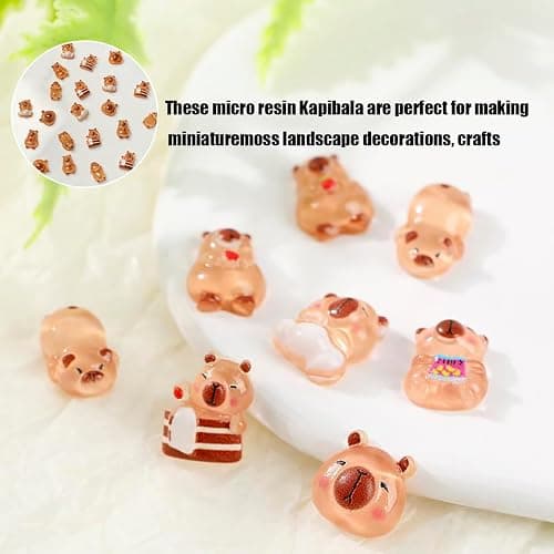 UPCSKDA 200PCS Mini Resin Animals Miniature Capybara Little Figures for DIY Craft Micro Landscape Fairy Garden Aquarium Dollhouse Potted Plant Decoration (Capybara) thumbnail 5