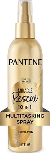 Pantene Miracle Rescue 10-in-1 Multitasking Spray, Heat Protection, 5.7 oz | Detangles, Repairs Damaged, Dry Hair, Improves Shine, Leave-In Conditioning Treatment with Keratin and Pro-Vitamin B5 - Image 1