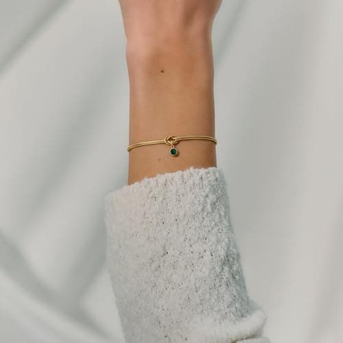 Gold Birthstone Bracelets for Women- Dainty Love Knot Snake Chain Bracelet Stack Adjustable, Trendy Personalized Friendship Birthday Christmas Jewelry Gifts for Mom Daughter Sister Friend thumbnail 7