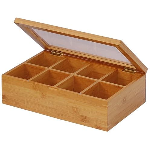 Oceanstar - TB1323 Oceanstar Bamboo Tea Box, 12 Inch, Natural - Image 1