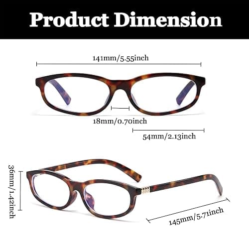LJCZKA Lunettes Lumiere Bleue Ovale Femme Homme Petite Lunette Monture Rectangulaire Lunettes Annee 90 Anti-Fatigue pour Jeux, Texing et Lecture thumbnail 3