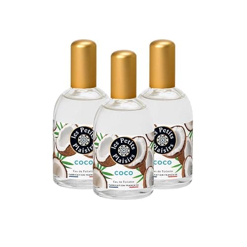 Les Petits Plaisirs - Lot de 3 - Eau de toilette Coco, Eau de toilette femme, Gourmande, Solaire et musquée, Made in France, flacon 110ml - Image 1