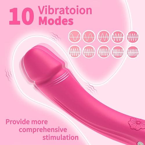 IRKEAC Dildo Vibrator Adult Sex Toys for Woman, G Spot Vibrator with 10 Powerful Vibrating Modes, Realistic Silicone Dildos G Spot Clitoral Nipple Stimulator Sex Toy for Woman thumbnail 2