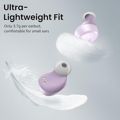 TOZO A1 Wireless Earbuds Bluetooth 5.3 Light Weight in Ear Headphones | IPX5 Waterproof,2 Mics for AI Calls,Immersive Premium Sound Bass Headset with Charging Case,32 EQ via App Light Purple thumbnail 8