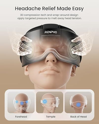 RENPHO Eyeris Masc Head and Eye Massager, FSA Eligible HSA, Head Massager for Forehead, Occiput and Temple, Heated Mask Massager for Scalp Relaxation and Stress Relief thumbnail 4