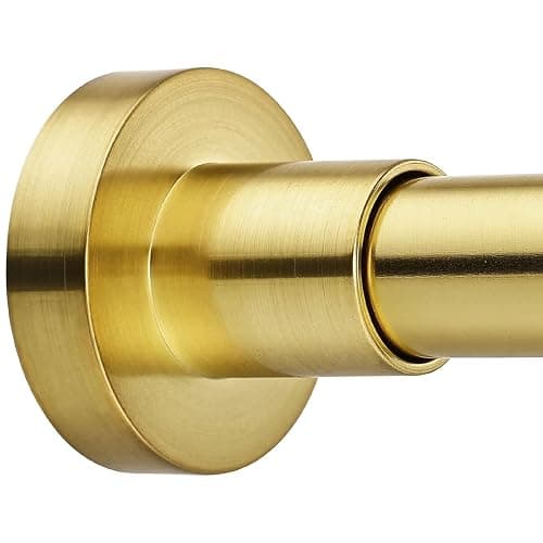 BRIOFOX Shower Curtain Rod Adjustable 18-64 Inch, Spring Tension Shower Rod No Drilling Non Slip, Brushed Gold - Image 1