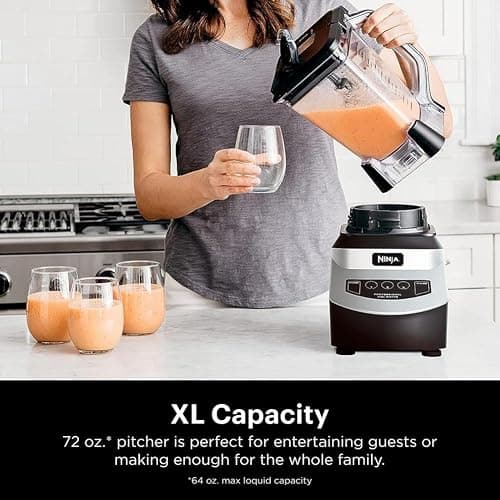 Ninja NJ601AMZ Professional Blender with 1000-Watt Motor & 72 oz Dishwasher-Safe Total Crushing Pitcher for Smoothies, Shakes & Frozen Drinks, Black thumbnail 4