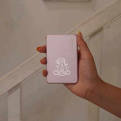 Stylish Custom Power Bank 5000mAh, Personalized Slim Charger with Name or Image, Printed on Demand, Chic Portable Gift for Her, Travel, Everyday Use, Birthday, Thanksgiving, or Christmas (Misty Rose) thumbnail 5