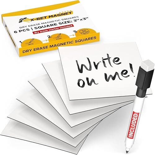 Dry Erase Magnetic Labels - Reusable Sticky Notes - Notepads for Refrigerator - Dry Erase Magnet Sheets - Blank Magnet Stickers to Write On - Magnets for Whiteboard Classroom Fridge - Image 1
