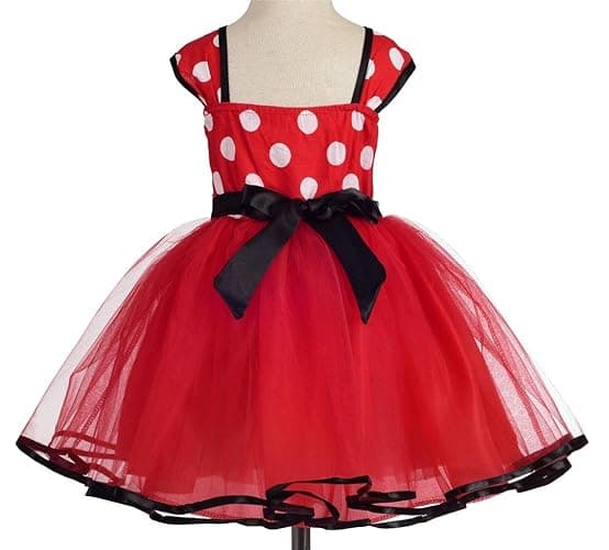Dressy Daisy Baby Girl Polka Dots Fancy Dress Up Costume Birthday Party Tulle Dresses with Headband Pink/Red/Purple/Hot Pink thumbnail 2