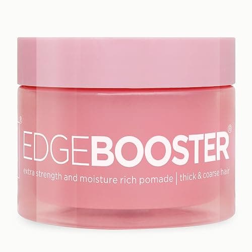 Style Factor Edge Booster Extra Strength & Moisture Rich Pomade | Strong Hold Edge Control Gel with Natural Beeswax for Thick & Coarse Hair | High Shine, Non-Greasy Styling | Pink Sapphire, 3.38 oz - Image 1