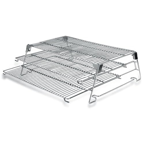 Jerky Racks for Barrel Style Pellet Grills, 21"W×17.2"L, 3 Tiered Foldable Sliding 830 in² Cooking Space Expansion Grate Accessory for Pit Boss, Traeger, Z Grill, Green Mountain and More Smoker Grills thumbnail 4