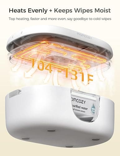 Momcozy Baby Wipe Warmer, Innovative Spring Design,Large Capacity Dispenser | Wipe Warmer with Night Light, Fast and Even Heating, 4 Adjustable Temperature Modes, Baby Shower & Registry Must-haves, Grey thumbnail 3