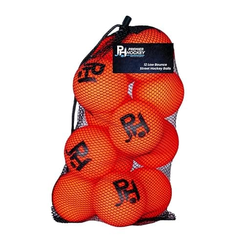 Premier Sports - 12-Pack All-Weather Street Hockey Balls – Durable, Low-Bounce, High-Visibility Balls with Reusable Storage Bag – Premier Regulation Size - Image 1