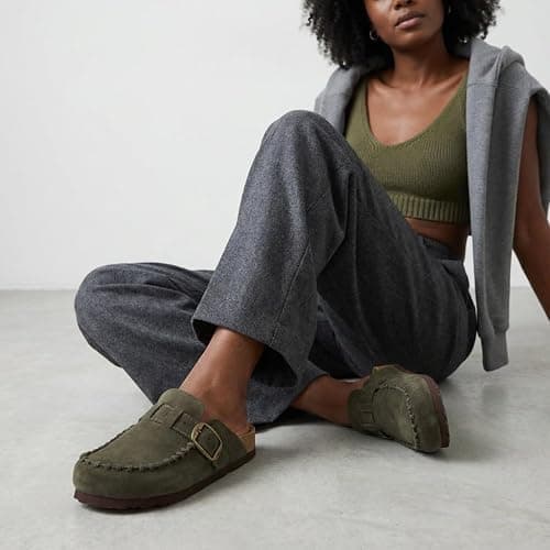 CUSHIONAIRE Canoe Genuine Suede Clogs for Women Footwear with Moc Toe Design – Casual Slip On Womens Shoes thumbnail 8