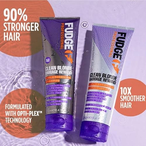 Fudge Professional Clean Blonde Damage Rewind Shampoo, Intense Purple Toning for Blonde hair, Bond Repair Technology, Sulfate Free, 250 ml thumbnail 7