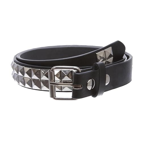 Kids 1" Snap On Punk Rock Studded Leather Belt - Image 1