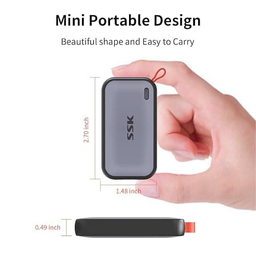 SSK 500 Go SSD Externe jusqu'à 1050Mo/s en Lecture, USBC 3.2 Gen2 Disque Dur Externe Portable SSD pour iPhone 15/16/PRO,PS5, Xbox, Ordinateur Portable, MacBook/Pro/Air et Plus thumbnail 5