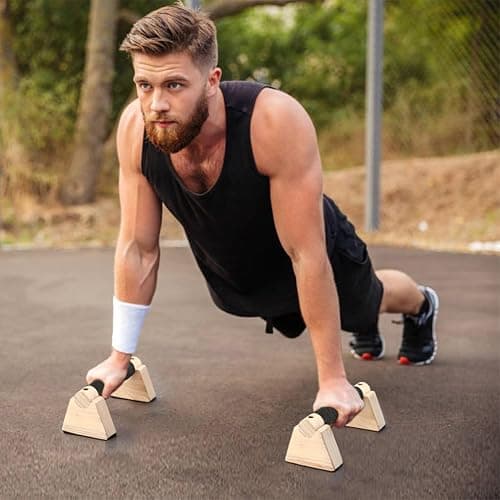 Wood Parallettes Bars for Home Workout, Push Up Bars & Dip Stands, Wooden Calisthenics Equipment Handstand Blocks for Strength Training, Rehabilitation & Gymnastics thumbnail 7