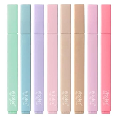 Piochoo Highlighters, 8 Pack Aesthetic Highlighters, Assorted Colors, Chisel Tip, No Bleed Bible Highlighter Pastel for Journaling Office School Bible Study Supplies - Image 1