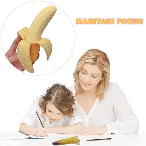 funnysquee Banana Squishies Stress Relief Soft Scented Simulation Bananas Fruit Squeeze Toys Cute Birthday Gift Novelty Toy for Kids (Yellow Banana) thumbnail 8