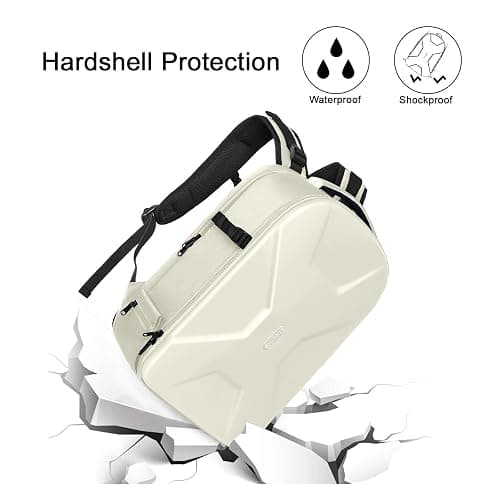 MOSISO Camera Backpack, DSLR/SLR/Mirrorless Photography Camera Bag 15-16 inch Waterproof Hardshell Case with Tripod Holder&Laptop Compartment Compatible with Canon/Nikon/Sony, Beige thumbnail 4