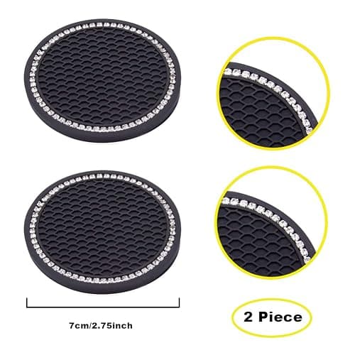 2PCS Nightmare Before Christmas Jack Skellington Car Cup Holders Coasters,Black Silicone Anti-Slip Car Coasters,2.75 Inch thumbnail 4