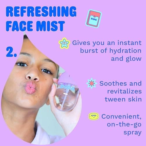 Pipa Skincare Start Young Bundle Gift Set | 3-Step Back To School Skin Care Routine for Tweens | Alcohol-Free & Safe | Includes Foam Face Cleanser, Face Moisturizer & Facial Mist thumbnail 4
