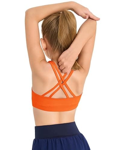 Haloumoning Girls Training Bra Kids Strappy Scoop Neck Bras Yoga Sports Comfort Dance Crop Top 5-14 Years - Image 1