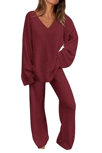 PRETTYGARDEN Lounge Sets for Women Two Piece Sweaters Pajama Set Fall Fashion 2025 Loungewear Outfits Matching Winter Clothes - Image 1