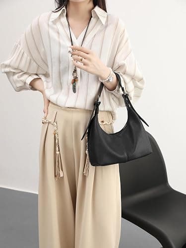 NIUEIMEE ZHOU Hobo Bags for Women Soft Vegan Leather Crescent Shoulder Handbag Slouchy Tote Crossbody Purses thumbnail 7