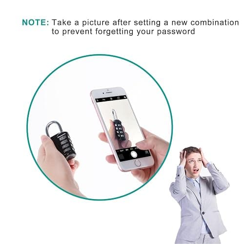 ZHEGE Combination Lock, 4 Digit Combination Padlock Outdoor, School Lock, Gym Locks (Pink) - 1P - 1P, Pink thumbnail 7