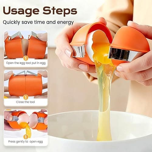 3Pcs Egg Shell Opener,2026 Upgrade Stainless Steel Egg Cracker Tool, Multifunctional Egg Shell Opener for Raw & Hard-Boiled Eggs, Handheld Kitchen Gadget for Easy Peeling & Separating thumbnail 6