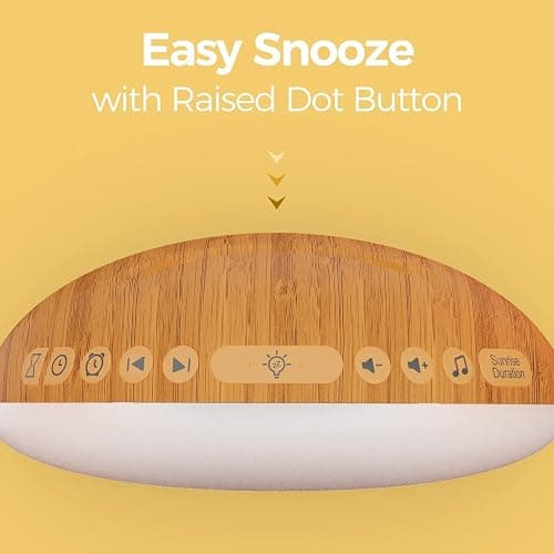 REACHER Wood Grain Sunrise Alarm Clock and Sound Machine Nightlight, Digital Dimmable Clock for Bedroom, 26 Sleep Sounds, White Noise Machine for Baby, Adults, Wake Up Light Alarm Clock for Kids thumbnail 7
