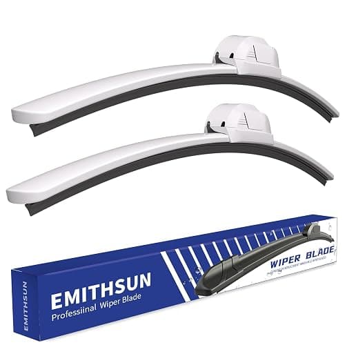 EMITHSUN OEM QUALITY 24" + 24" Premium All-Seasons Durable Stable And Quiet White Windshield Wiper Blades (Set of 2) - Image 1