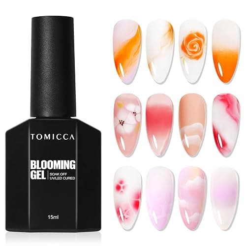 TOMICCA Clear Blooming Gel Nagellack, 15ML UV-LED-Nagellack zum Verteilen, Marble, Watercolor Blooming Gel Polish Nail Art DIY Design - Image 1