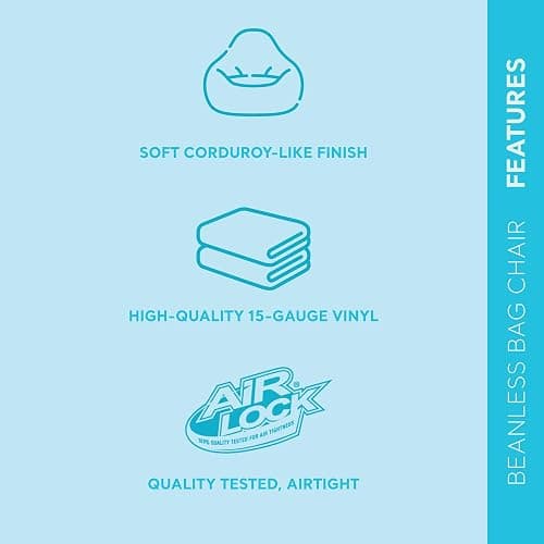 INTEX 68579EP Beanless Bag Inflatable Lounge Chair: Corduroy Textured Flocking – Durable Vinyl – Folds Compactly – 220lb Weight Capacity – 45" x 45" x 28" thumbnail 4