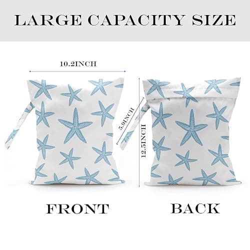 zcyxuuw Wet Bag, Wet Dry Bag, Wet Bag for Swimsuit Travel Beach Pool Dirty Yoga Gym Clothes Makeup Bag Beach Wedding Supplies Waterproof Reusable Shell Pearl Starfish Gifts thumbnail 3