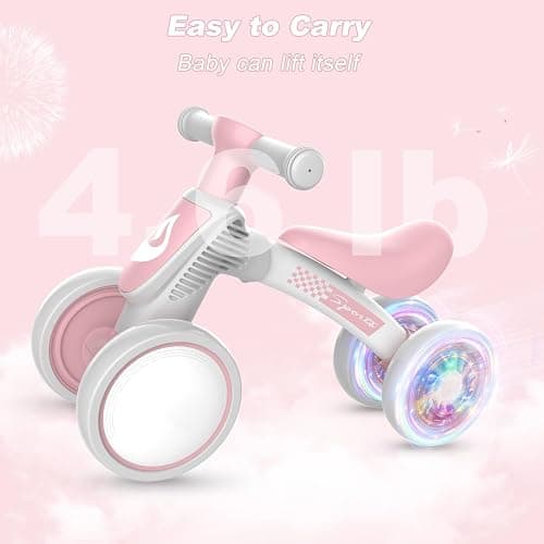 WETIFY Colorful Lighting Baby Balance Bike Toys for 1 Year Old Girl Gifts, 10-36 Month Toddler Balance Bike, No Pedal 4 Silence Wheels & Soft Seat First Bike, One Year Old Girl Birthday Gifts thumbnail 6
