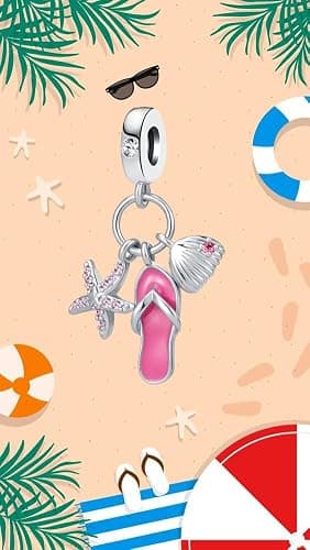 NanMuc Summer Holiday Gifts Beach Starfish Flip Flop Sliper Shell Charms for Pandora Bracelets Women friend Jewlery thumbnail 7