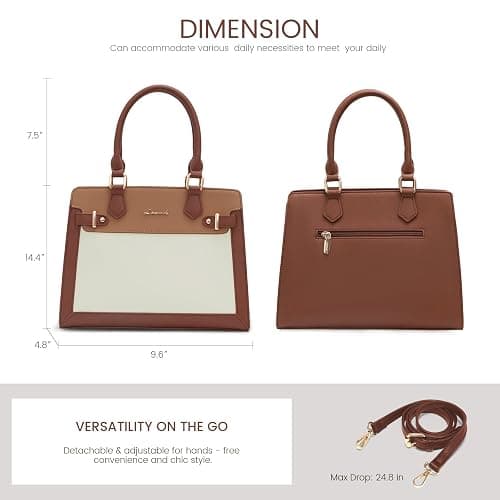 LOVEVOOK Purses and Handbags for Women, Tote Shoulder Bag Satchel Black Purse and PU Leather Top Handle for ladies thumbnail 5