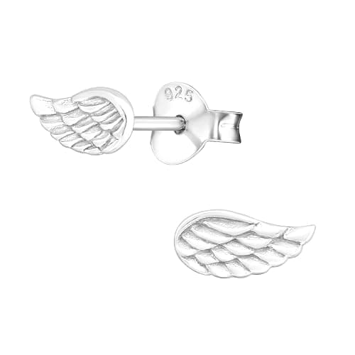 ICYROSE 925 Sterling Silver Tiny Angel Wing Stud Earrings (Nickel Free) 18828 - Image 1