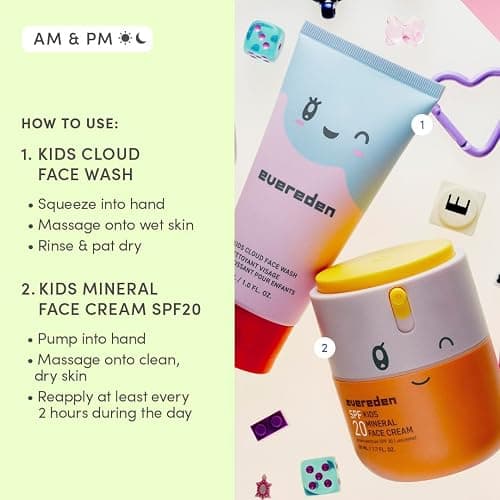 Happy Morning DUO Kids Spa Headband for Girls: Clean & Vegan Skin Care Bundle | Cloud Face Wash + SPF 20 Mineral Face Cream | Non-Toxic | Easy-to-Use Skincare thumbnail 8