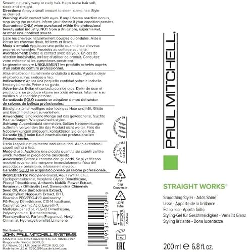 Paul Mitchell Straight Works Hair Gel, Smoothing Styler, Adds Shine, For Frizzy Hair, 6.8 fl. oz. thumbnail 4