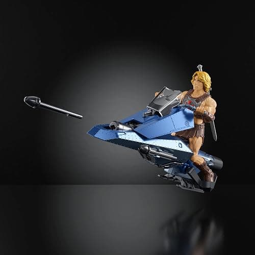 Masters of the Universe Vehicle & Figure 5.5 Inch Scale, Universe He-Man and Sky Sled Pack, 2026 Movie Accurate, Blaster & Projectiles (Amazon Exclusive) thumbnail 5