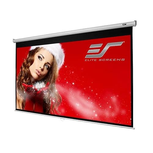Elite Screens Manual B, 100-INCH Manual Pull Down Projector Screen Diagonal 16:9 Diag 4K 8K 3D Ultra HDR HD Ready Home Theater Movie Office Presentation, M100H - 100 INCH - Image 1
